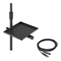 u-mount Mic Stand Utility Tray + 25ft Economy XLR Microphone Cable Vocal Bundle