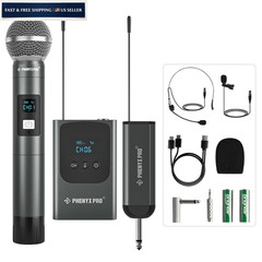 Phenyx Pro Dual Digital Wireless Microphone 3187.5 cubic centimeters, Black