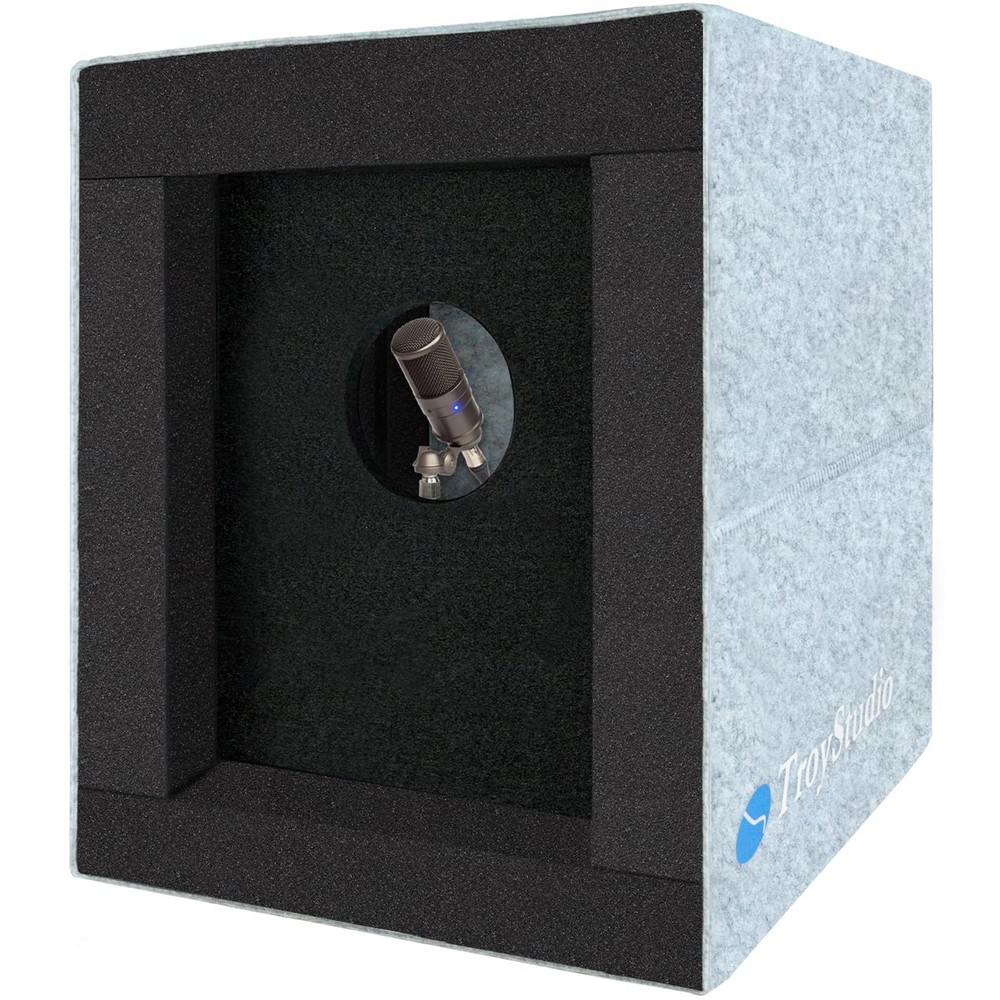Enclosed Vocal Booth, Portable Microphone Isolation Shield, Foldable Reflecti…