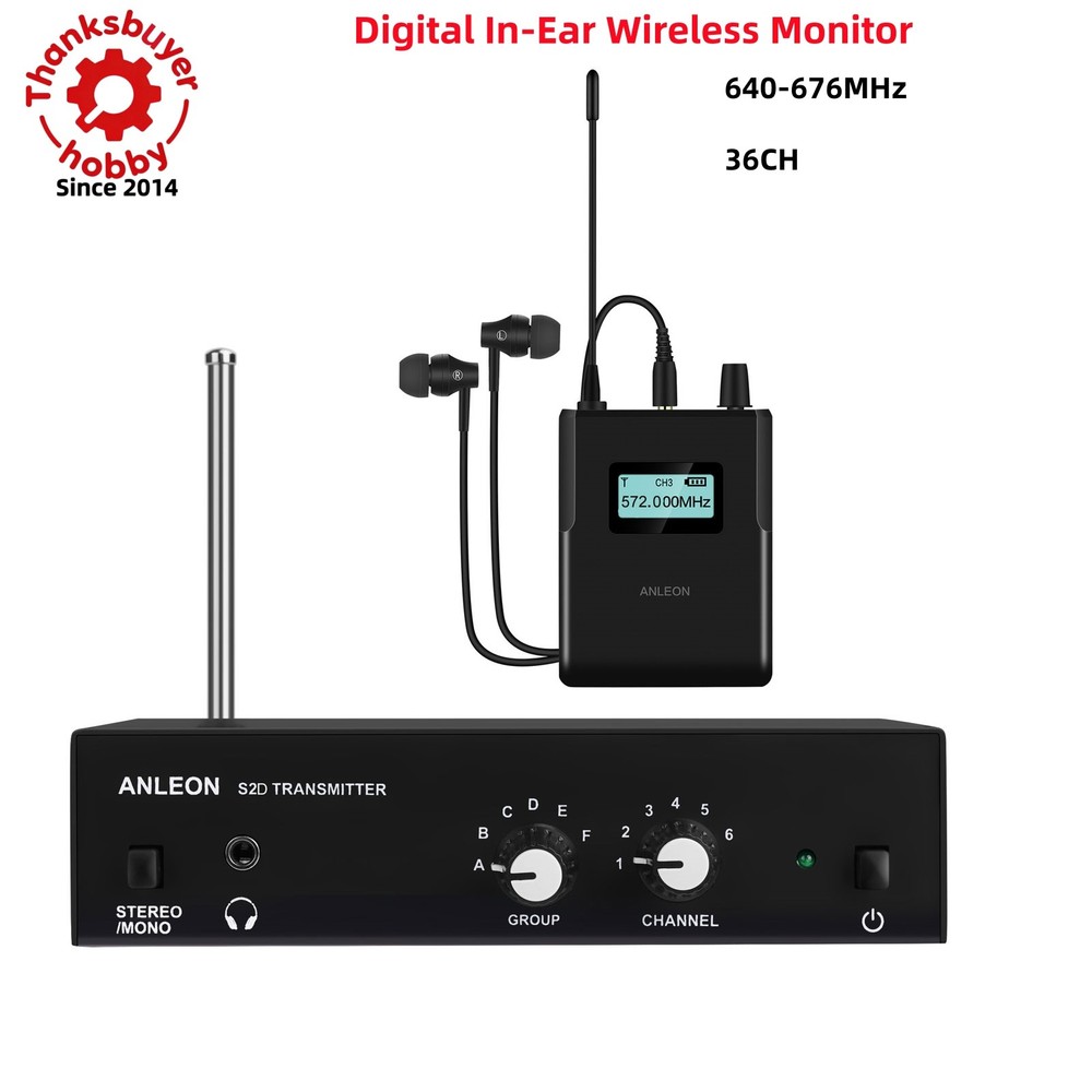 ANLEON S2D Digital In-Ear Wireless Monitor RF Transmitter Receiver 640-676MHz