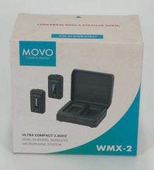 Movo WMX-2 Wireless Lavalier Microphone System for DSLR Vlogging w Charging Case
