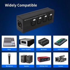 4-IN-1-OUT XLR Audio Splitter Box, XLR 4 Female to 1 Male Balanced Converter …