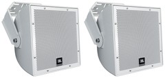 (2) JBL AWC82 8″ White Indoor/Outdoor 70V Surface Mount Commercial Speakers