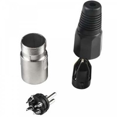 UKDJ 3 Pin XLR Male Plug with Solder Terminals & Cable Protector