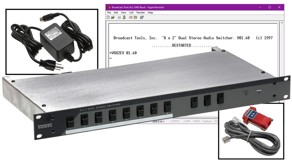 Broadcast Tools 8×2 Dual Audio Stereo Switcher Router Silence Sensor RS-232 GPI
