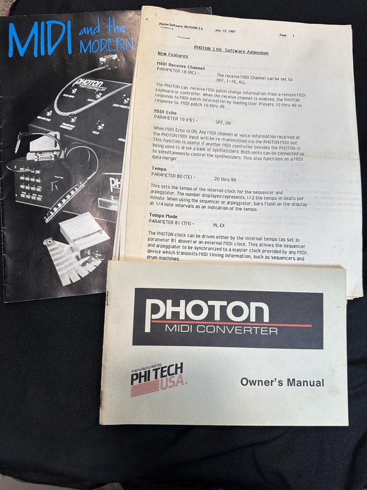 K-Muse Phi Tech PHOTON Midi Original Manual And Tips Tricks Book