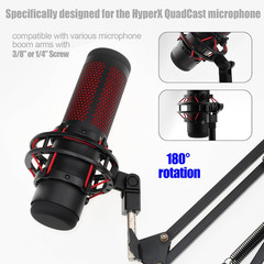 Microphone Mount Adapter for Hyperx Quadcast with 3/8″ or 1/4″ Screw Adapter, Wo