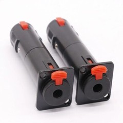 2Pcs Black D Pedalboards Solderless 1/4 TRS to TRS Female Locking Jacks Plug US