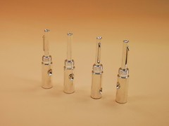 4x Non Solder Silver Plated Speaker Cable Banana Plug Connector