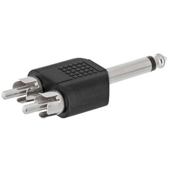 6.35mm M Plug to 2 Dual RCA F Jack Splitter Mono Audio Adapter Converter 10 Pack