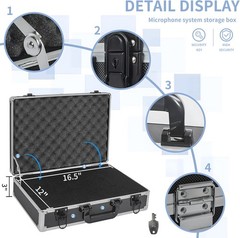 17 Inch Hard Shell Carrying Case Ideal for Wireless Mic System Storage & Camera