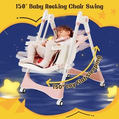 Baby High Chair | 6-in-1 Rocking Toddler Chair & Travel High Chair for Toddlers