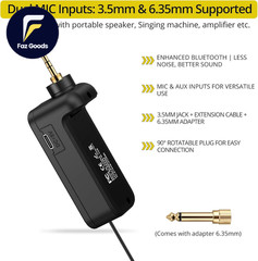 UHF Wireless Microphone with Volume Treble Bass Echo Control Wireless Recharge
