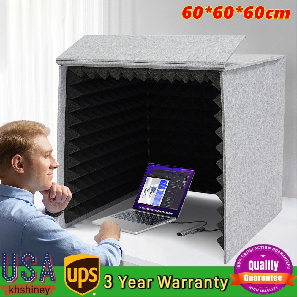 60*60*60cm Sound-Dampening Cover, Mini Recording Booth, Desktop Soundproof Cover