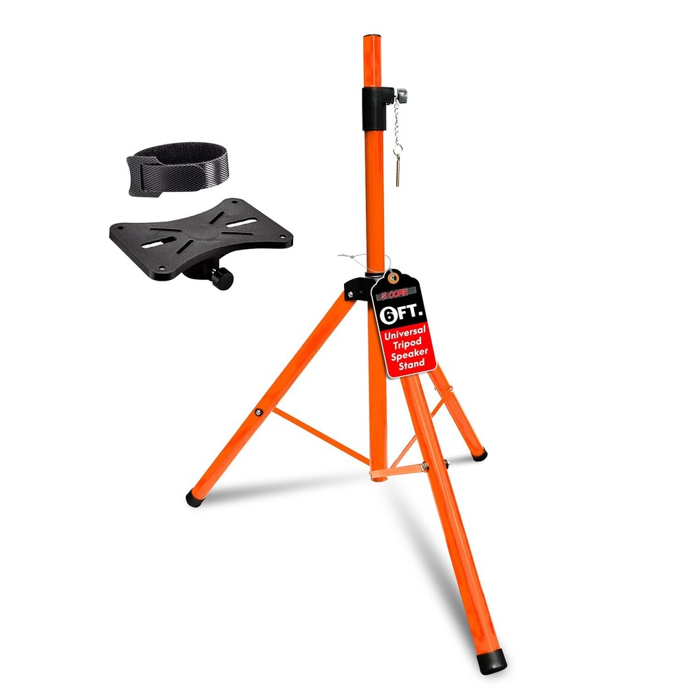5Core 6ft Speaker Stand Tripod DJ PA Pro Audio Pole Mount Monitor 40″-72″🟠