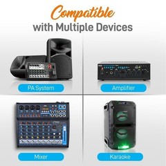 Pyle PDWM1988B Compact UHF Wireless Microphone System, Digital Mic Receiver