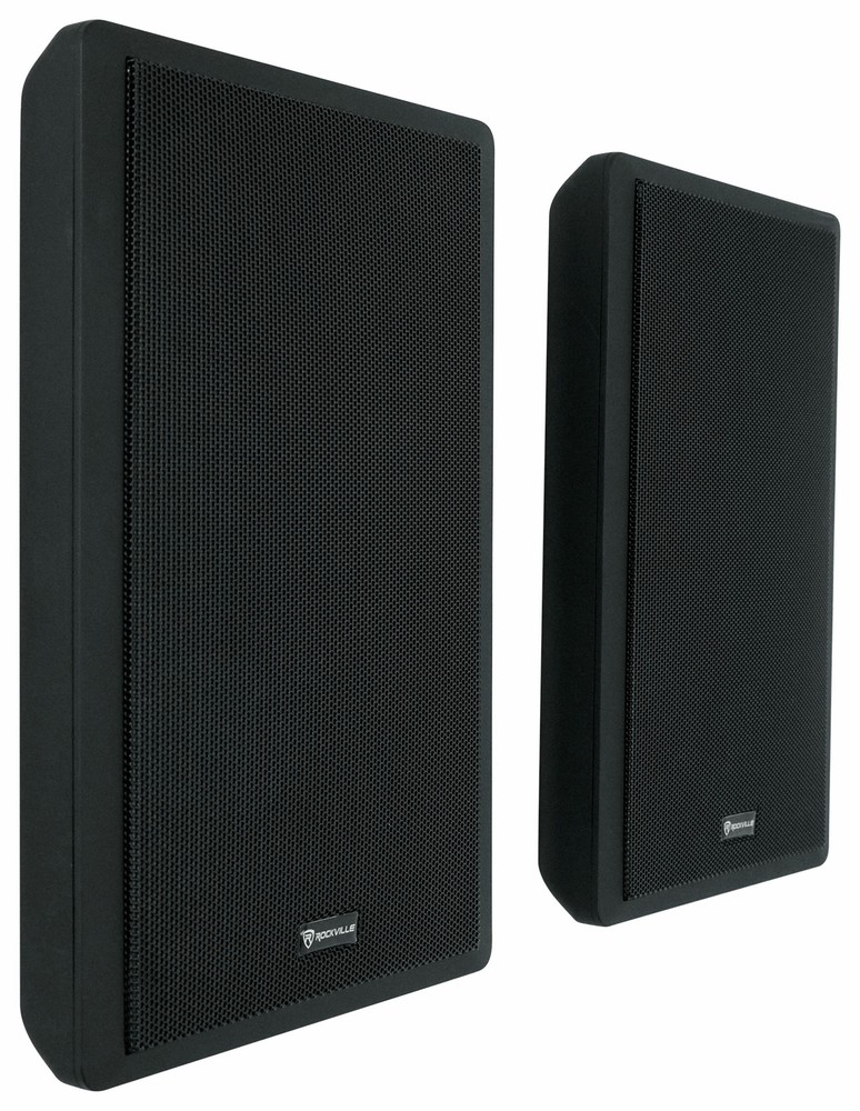 (2) Rockville RockSlim Black 5.25″ Commercial Restaurant/Bar/Cafe Wall Speakers