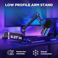 InnoGear Low Profile Mic Arm, 360° Rotatable Microphone Boom Arm Black