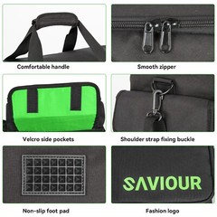 Saviour DJ Cable File Bag, Detachable Padded Bottom and Dividers, Travel Gig