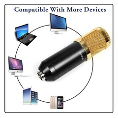 Microphone Podcast Equipment, Studio Recording & Broadcasting Mic with Stand,