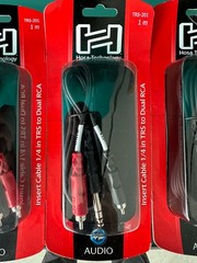 lot of 9 : Hosa – TRS-201 : 1/4″ TRS Dual RCA : 1M (3ft) NEW IN BOX