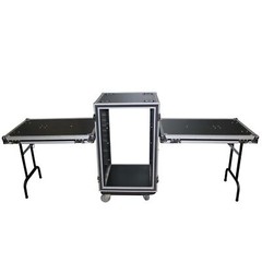ProX T-16RSP24DST Case For Amp Rack w/16U Space 24″ Depth+2 Side Tables+Casters