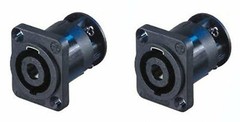 (2)Two Neutrik NL4MP-ST Female SpeakON 4 Pole Panel Mount w/ Screw Terminals