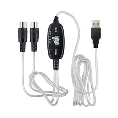 USB IN-OUT MIDI Interface Cable Converter to PC Music Keyboard Adapter Cord5K82