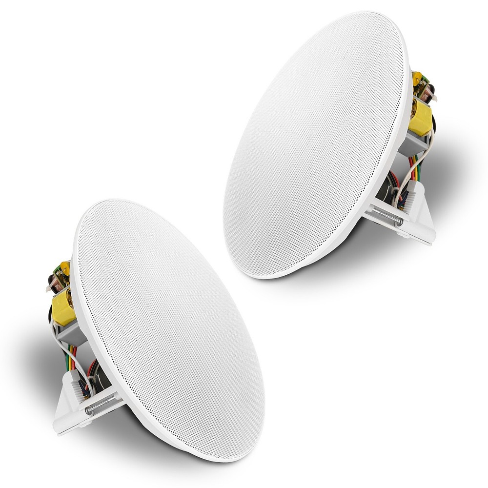 Sound Town Pair of 8″ In-Ceiling Speakers, Flush Mount, 70V/100V (STCS8N-PAIR)