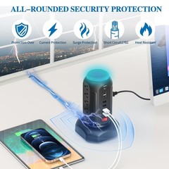Multiple Outlets Surge Protector, PD 30W Fast Charging Power Strip Tower with…