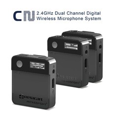 Relacart C2 2.4g Wireless Lavalier Lapel Microphone System for Camera DSLR Video