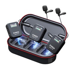 Wireless Lavalier Microphone SYNCO G2(A2) Pro 2.4G Dual Lapel Mic for Camera