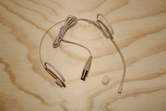 Beige Headset Microphone w/ Double Earhook for Shure Wireless *NEW*