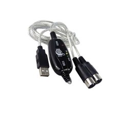 MIDI USB IN-OUT Interface Cable Cord Converter PC to Music Keyboard Adapter C9