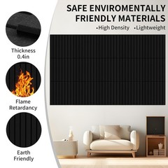 18 Pack Acoustic Panels 12×12, Fire-Resistant Sound Absorbing Wall Panels