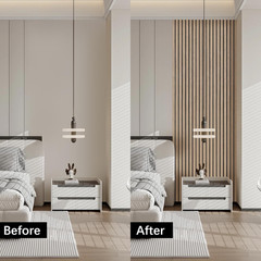 Soundproof Walnut Veneer Peel & Stick Wall Panels – 2 Pack 94.5