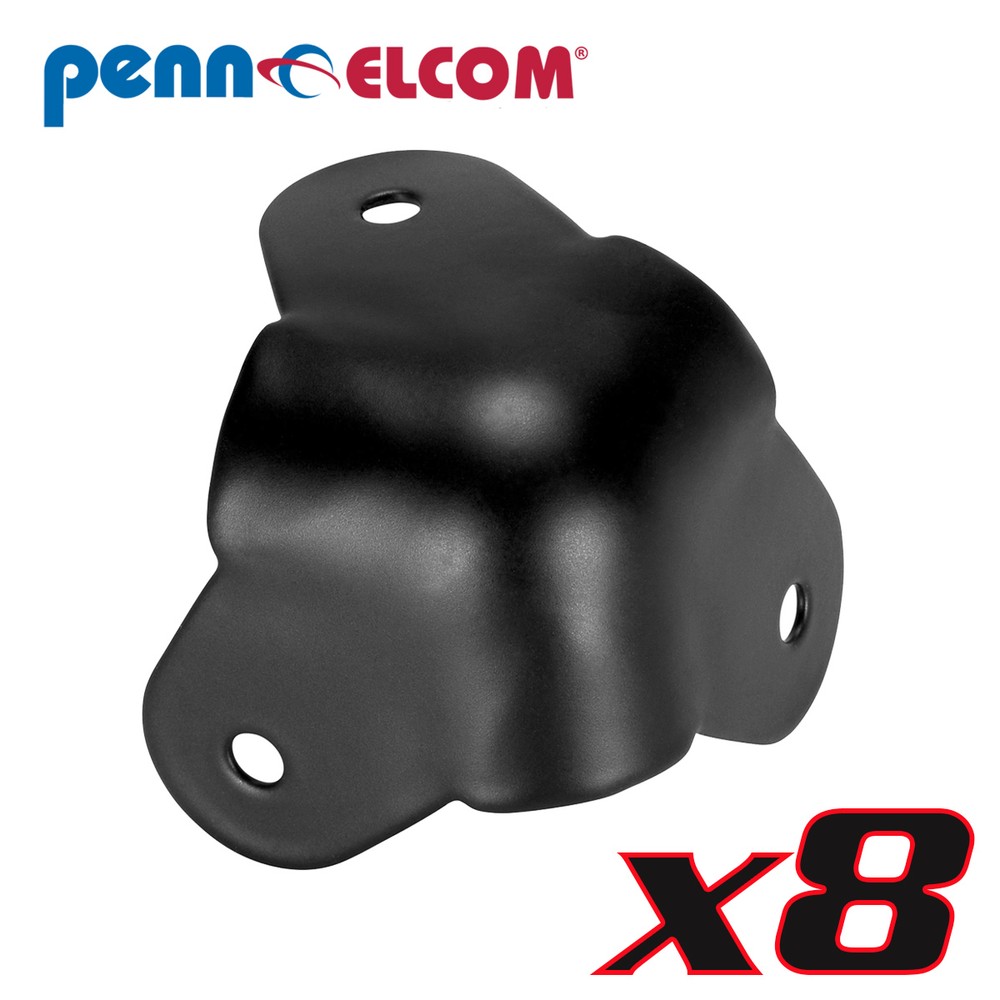 8 Pack Penn Elcom C1823K High Quality Metal Steel Cabinet Corner Black 3 Leg