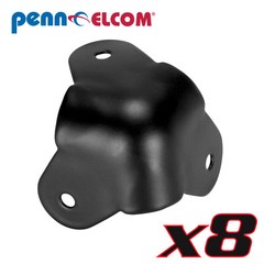 8 Pack Penn Elcom C1823K High Quality Metal Steel Cabinet Corner Black 3 Leg