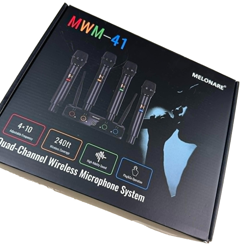 Melonare Quad Channel Wireless Microphone System Model MWM-41 Tested