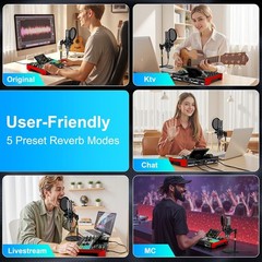 Live Sound Board Podcast Microphone Bundle Audio Mixer