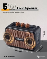 Leo Jaymz Mini Guitar Amplifier – 5W Dual Speaker BT Wireless Black