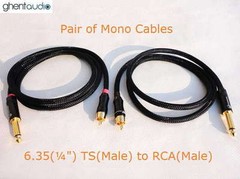 C02 (2m 6.5ft) — 6.35mm (1/4″) TS Mono(M) to RCA/Phono(M) 4N-OFC Audio Cables