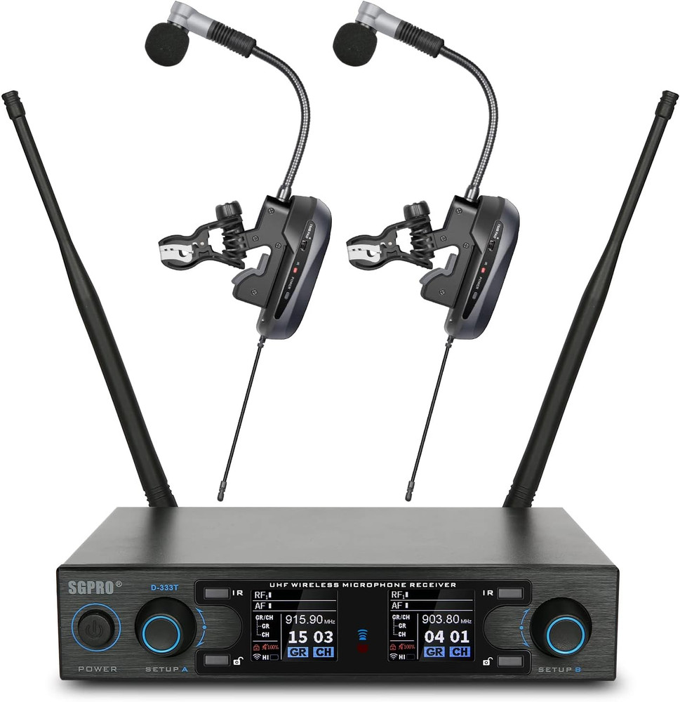 Wireless Saxophone Microphone System – Clip-On Gooseneck for Brass Instruments