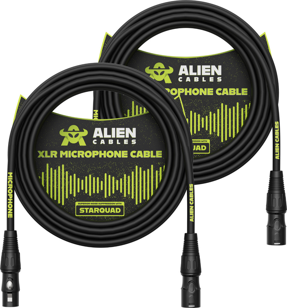 ALIEN CABLES – STARQUAD XLR MICROPHONE CABLE – 10 FOOT – 2 PACK