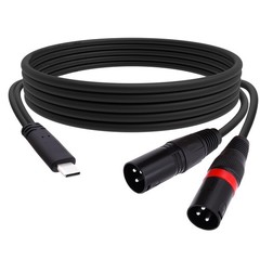 USB C to Dual XLR Audio Cable Type C to 2 XLR Male Output Stereo Adapter Amplifi