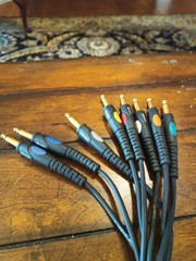 Proel. 8 Way 6.35mm (1/4″) Mono Jack Plug to Plug Loom, Patch Cable 10ft. Black