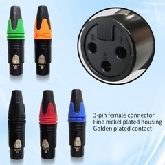 25 x 3Pin XLR Female Solder Connector Nickel Plated Housing Mic Balanced Audio