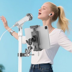 Adjustable Tablet Phone Holder for Spin Bike Treadmill 4.7-12.9″ iPad Galaxy Tab