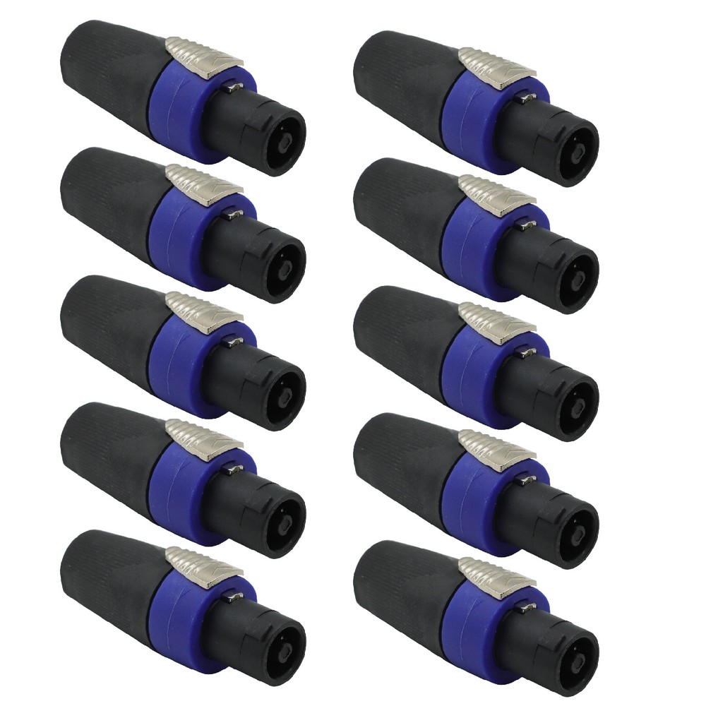 10PC NL4FX 4 Pole Locking SpeakON Connector Adapter Cable For Neutrik NL4FC US