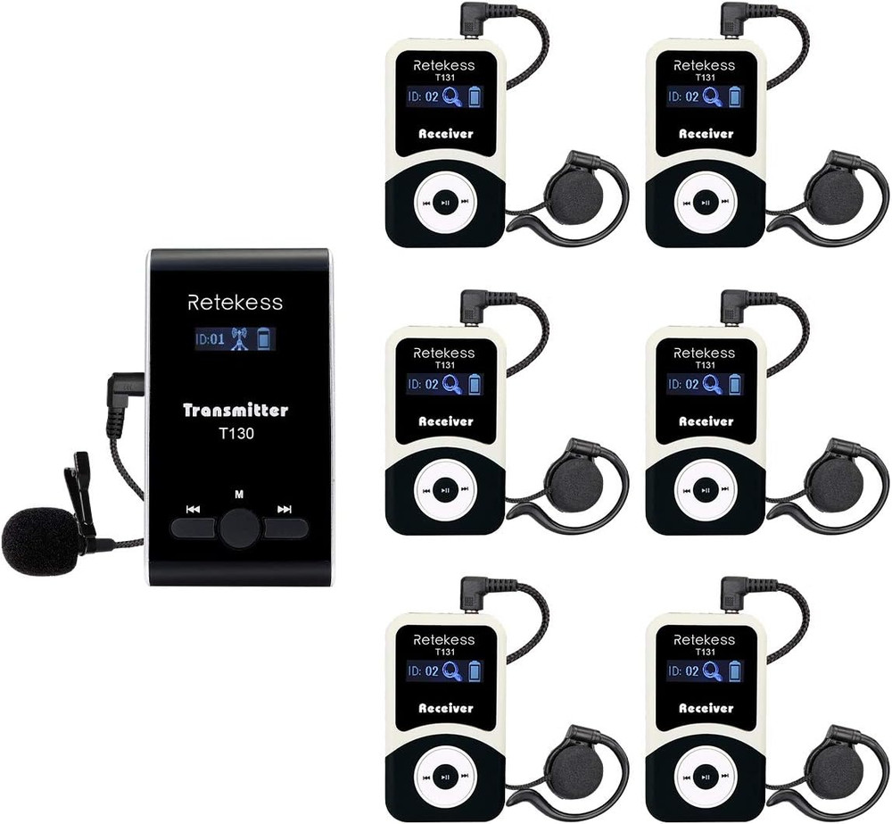 T130 Tour Guide Headsets System, Whisper Device, Classic Style, Easy to Use, Tou